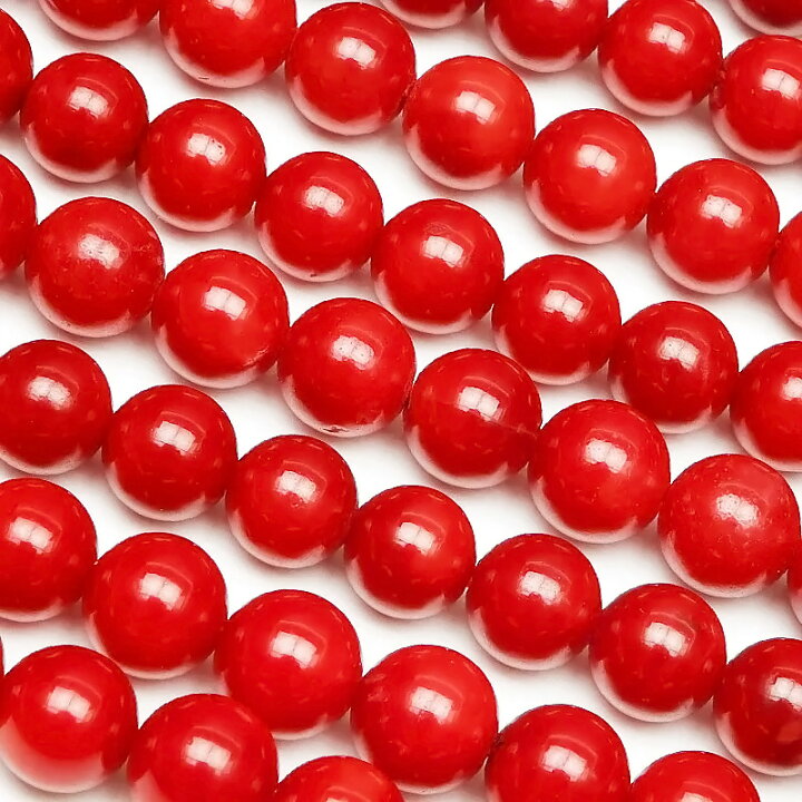 楽天市場】レッドコーラル（赤珊瑚） 丸玉 5mm【1連販売】▽ コーラル 