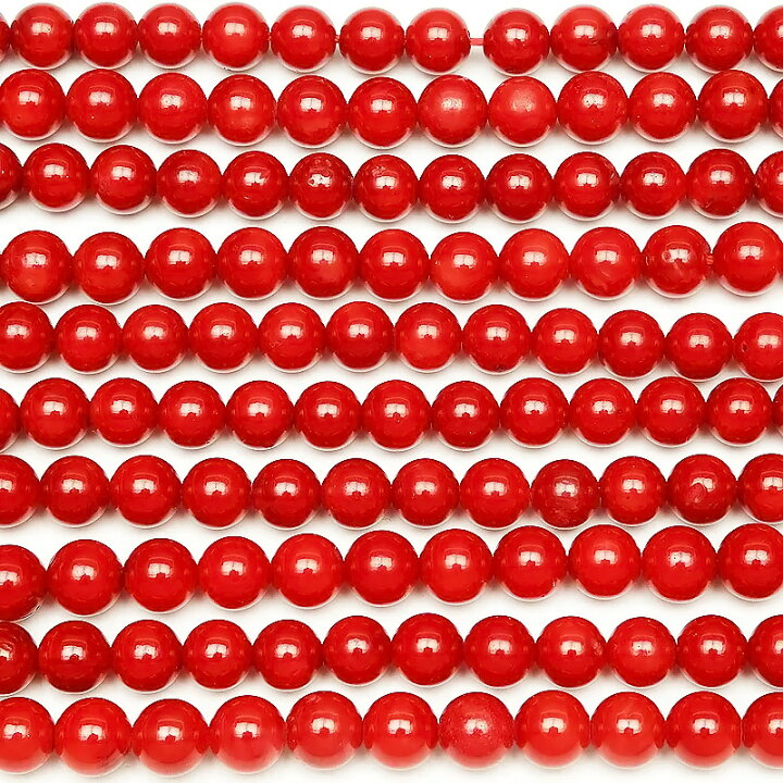 楽天市場】レッドコーラル（赤珊瑚） 丸玉 5mm【1連販売】▽ コーラル 