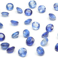 ネパール産 カイヤナイト コインファセットカット ルース 4mm【3コ販売】▽ カヤナイト ディスシーン 藍…