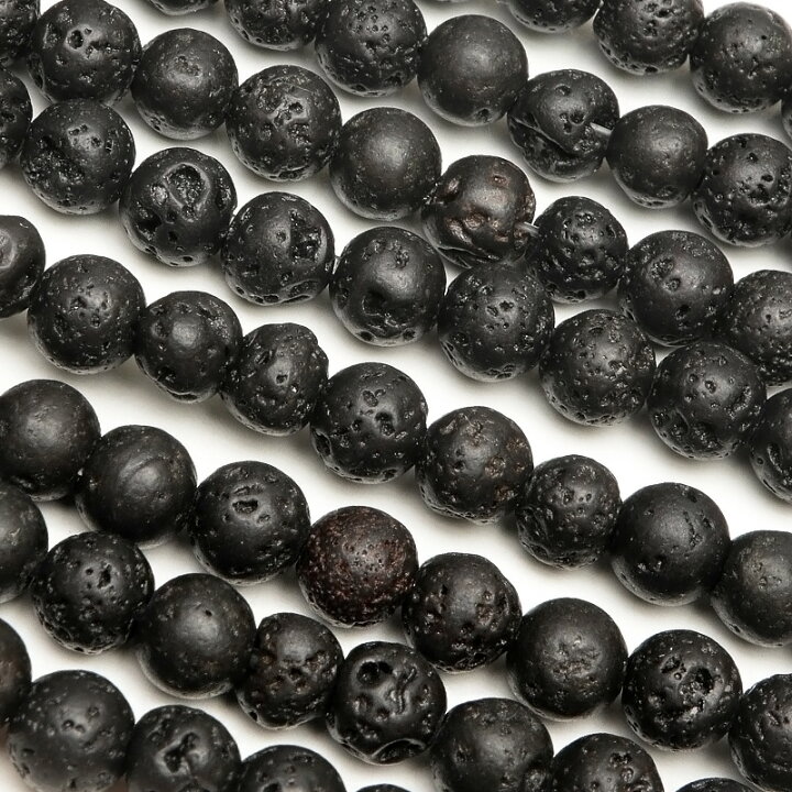 楽天市場】ブラックラバ（天然溶岩） 丸玉 4～5mm【1連販売】▽ ラバ 