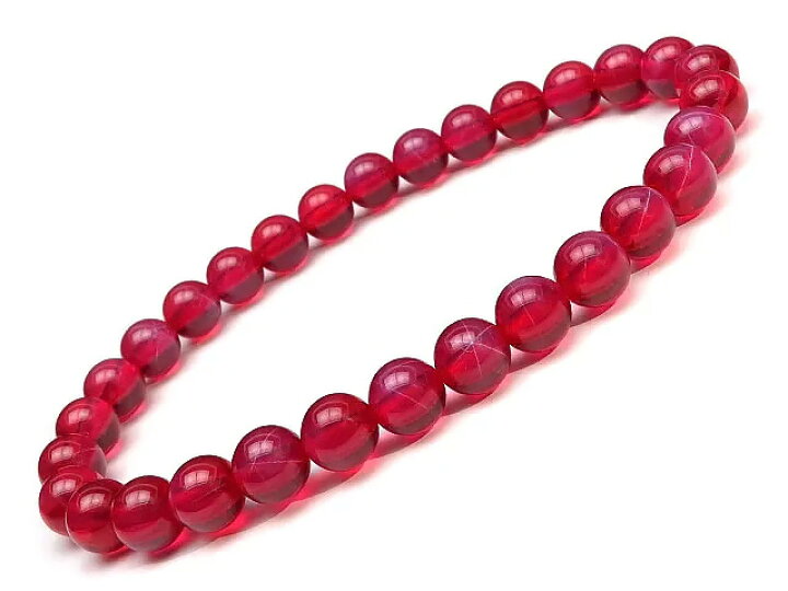 楽天市場】合成スタールビー 丸玉ブレス 6mm【1コ販売】▽ 紅玉 Ruby 7  