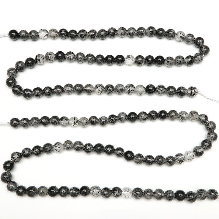 楽天市場】ブラックトルマリンクォーツ 丸玉 6mm【1連販売 