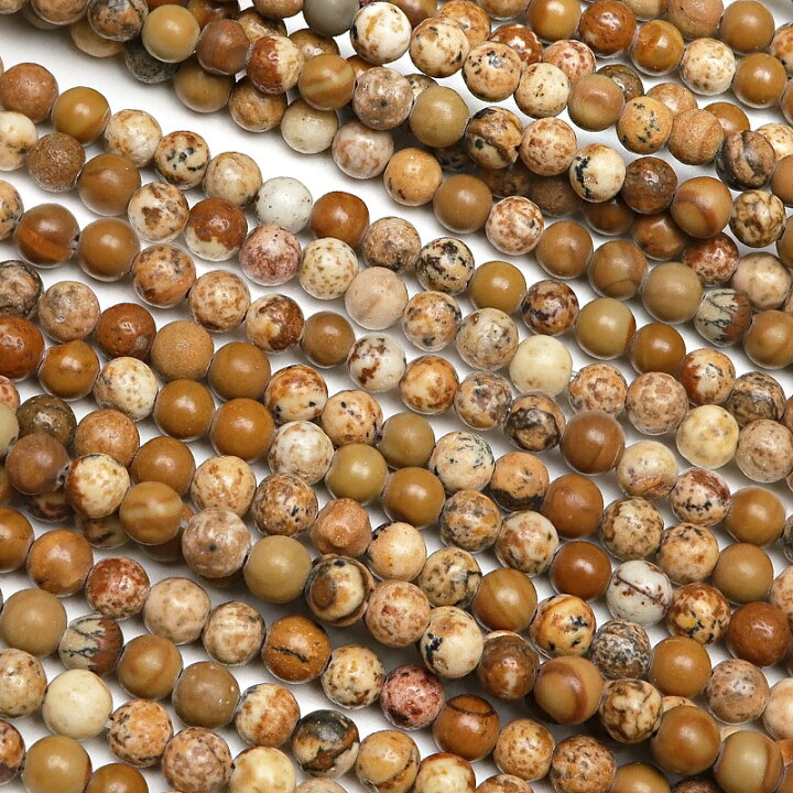 楽天市場】ピクチャージャスパー 丸玉 3mm【1連販売】▽ ピクチャー 