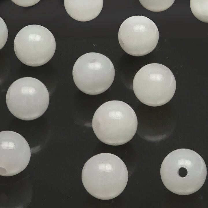 楽天市場】【粒販売】ビルマ産 白翡翠 ホワイトジェダイト 丸玉 6mm【1 