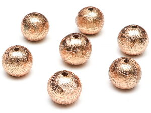 【粒販売】ムオニナルスタ隕石 メテオライト ピンクゴールドカラー 丸玉 8mm【1粒販売】▽ 鉄隕石 隕鉄 天然隕石 Meteorite ラウンド 丸ビーズ 粒売り 天然石 ビーズ パワーストーン パーツ ア