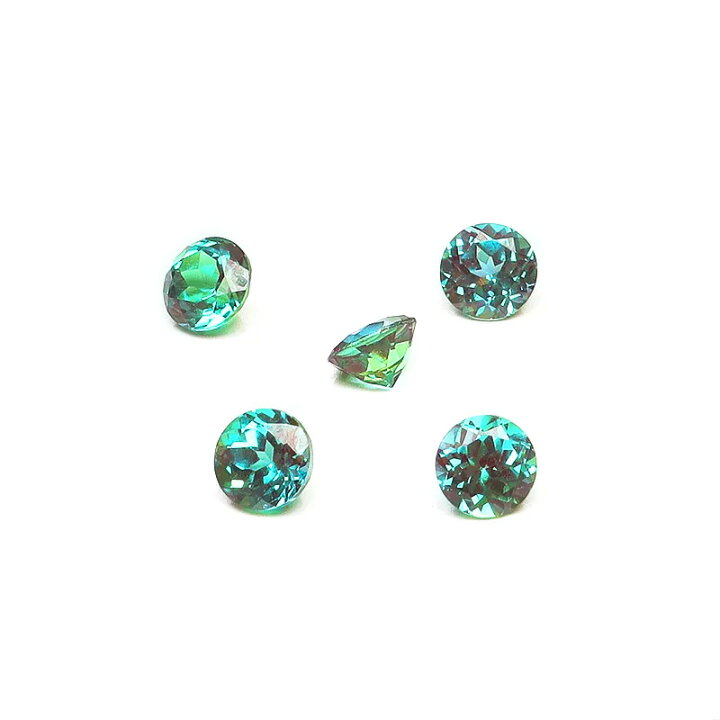 楽天市場】合成アレキサンドライト コインファセットカット ルース 4mm 