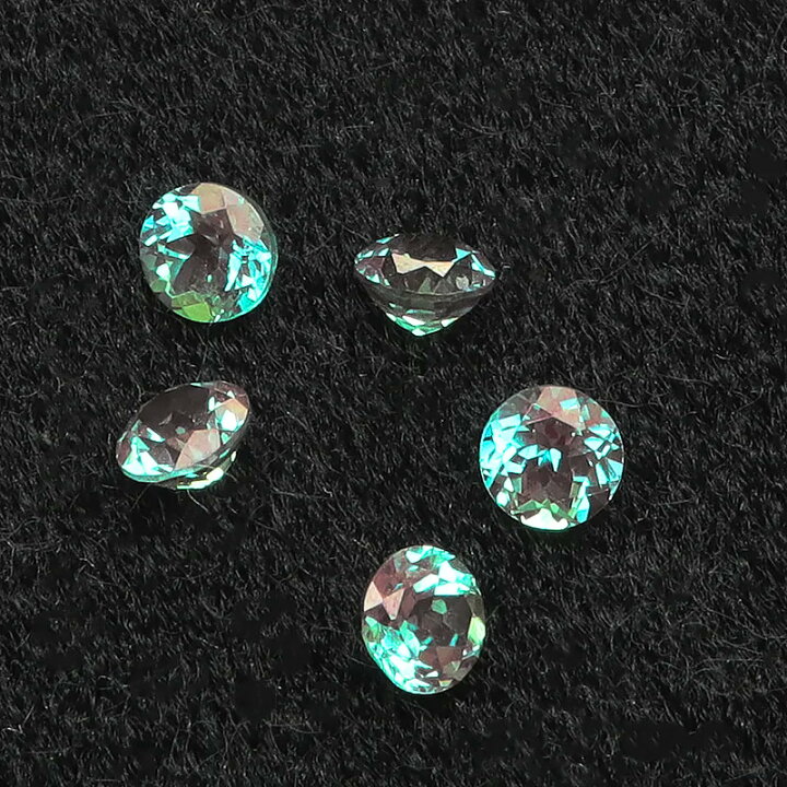 楽天市場】合成アレキサンドライト コインファセットカット ルース 4mm 