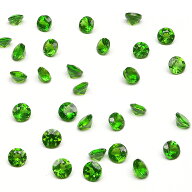 クロムダイオプサイド コインファセットカット ルース 3mm【2コ販売】▽ ダイオプサイト 透輝石 Diopside…