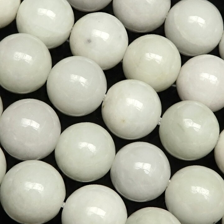 楽天市場】ビルマ産 白翡翠 ホワイトジェダイト 丸玉 10mm【1連販売 