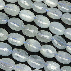 アクアマリン オーバル 8×6mm【1連販売】▽ アクワマリン 藍玉 緑柱石 Aquamarine 3月の誕生石 タンブル 連売り 天然石 ビーズ パワーストーン パーツ アクセサリー 素材 材料