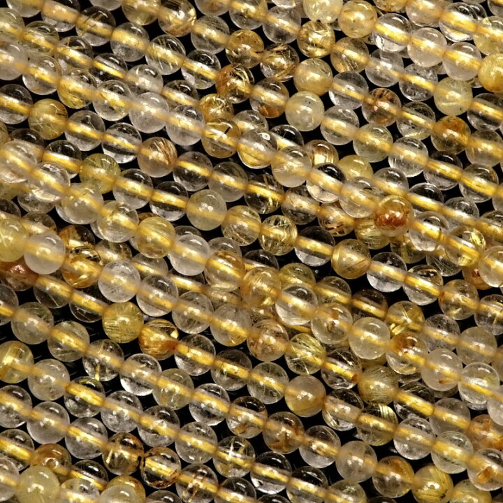 楽天市場】ルチルクォーツ 丸玉 3mm【1連販売】▽ ルチル 針水晶 金 