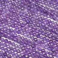 アメジスト 面カット 丸玉 2mm［プレミアムカット］【1連販売】▽ アメシスト 紫水晶 Amethyst 2月の誕生…