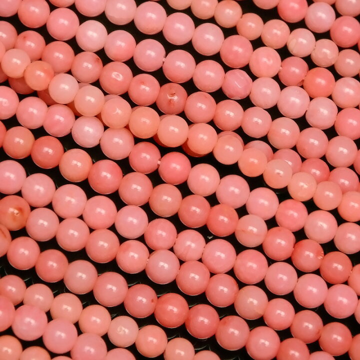楽天市場】ピンクコーラル（桃珊瑚） 丸玉 3mm【1連販売】▽ コーラル 