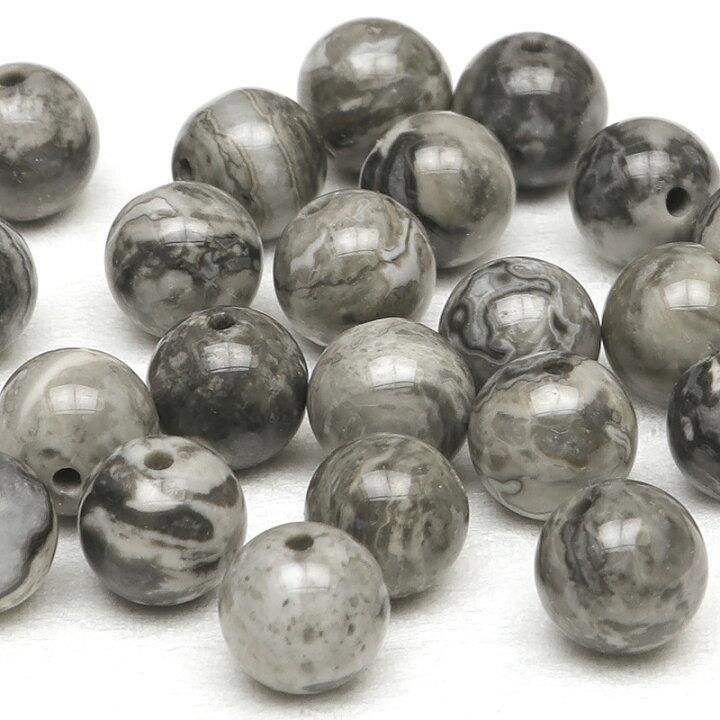 楽天市場】【粒販売】グレージャスパー 丸玉 6mm【20粒販売  