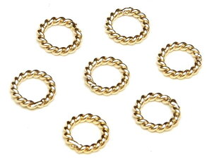 14KGF ツイストリング 太さ 0.76mm×サイズ 4mm【3コ販売】▽ パーツ アクセサリー クラフト 金具 USA製 14Kゴールドフィルド 14金ゴールドフィルド 14K Gold Filled