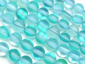 フロスト加工 アクアブルールナフラッシュ 丸玉 6mm【1連販売】▽ グラスビーズ ラウンド 丸ビーズ 連売り ビーズ パワーストーン パーツ アクセサリー 素材 材料