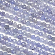 タンザナイト 面カット 丸玉 3mm［プレミアムカット］【1連販売】▽ ブルーゾイサイト 灰簾石 Tanzanite …