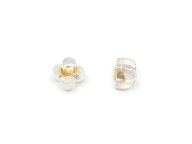14KGF ピアス キャッチ クローバー型シリコン付 6mm【4コ販売】▽ パーツ アクセサリー クラフト 金具 US…