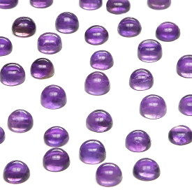 ザンビア産 アメジスト コイン カボション 4×2mm【6コ販売】▽ アメシスト 紫水晶 Amethyst 2月の誕生石 ルース 粒売り 天然石 ビーズ パワーストーン パーツ アクセサリー 素材 材料