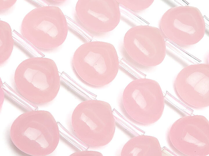 ライトピンクカラージェード マロン 10mm【1連販売】▽ クォーツァイト 珪岩 Jade しずく 雫 連売り 天然石 ビーズ パワーストーン パーツ アクセサリー 素材 材料 BELLPIERI シェルインジェード (ピンク) 4mm