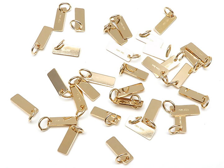 楽天市場】14KGF クオリティータグ カン付 8×3mm【2コ販売】▽ パーツ 