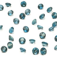 ブラジル産 ロンドンブルートパーズ コインファセットカット ルース 3mm【4コ販売】▽ トパーズ ブルート…