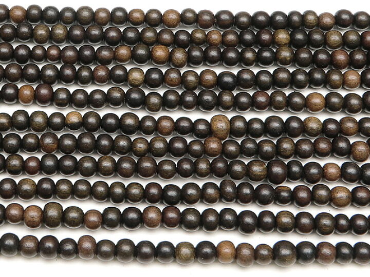 楽天市場】［ウッドビーズ］エボニー 丸玉 3mm【1連販売】▽ 黒檀 