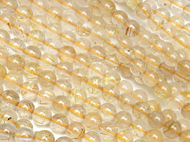 良好品 動画有 ルチルクォーツ 丸玉ブレス 8mm No 45 ルチル 針水晶 金紅石入り水晶 Rutilated Quartz ブレスレット 数珠 ラウンド 天然石 ビーズ パワーストーン パーツ アクセサリー 素材 材料 Fucoa Cl