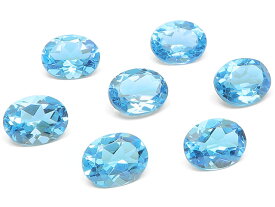 スイスブルートパーズ オーバルファセットカット ルース 9×7mm【1コ販売】▽ トパーズ ブルートパーズ Topaz 11月の誕生石 裸石 粒売り 天然石 ビーズ パワーストーン パーツ アクセサリー 素材 材料