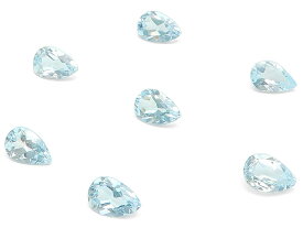 スカイブルートパーズ ペアシェイプファセットカット ルース 6×4mm【10コ販売】▽ トパーズ ブルートパーズ Topaz 11月の誕生石 裸石 粒売り 天然石 ビーズ パワーストーン パーツ アクセサリー 素材 材料