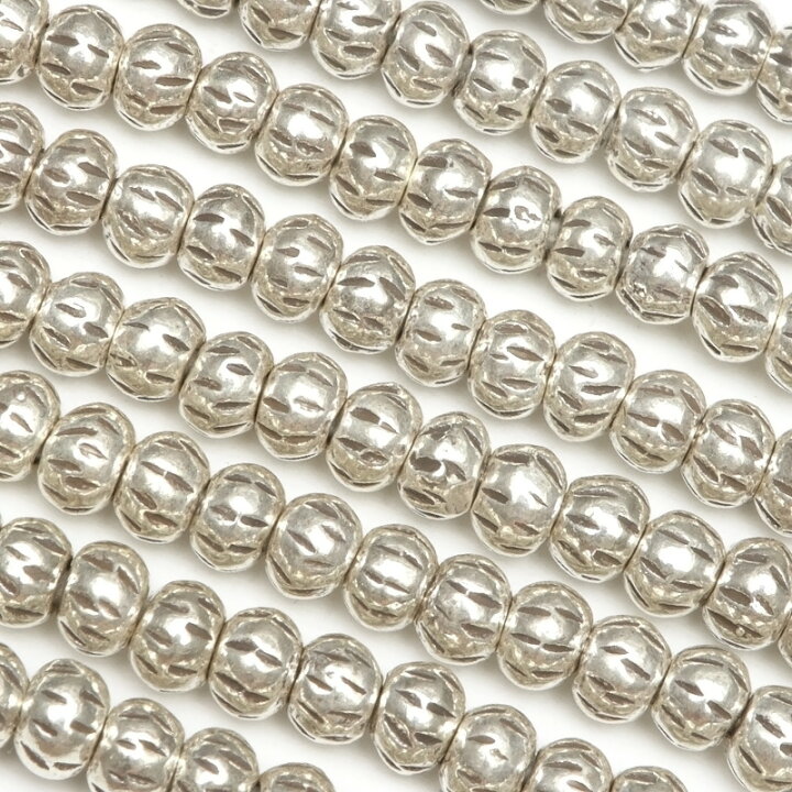 楽天市場】カレンシルバー ビーズ 4×3mm【1連販売】▽ シルバー950 