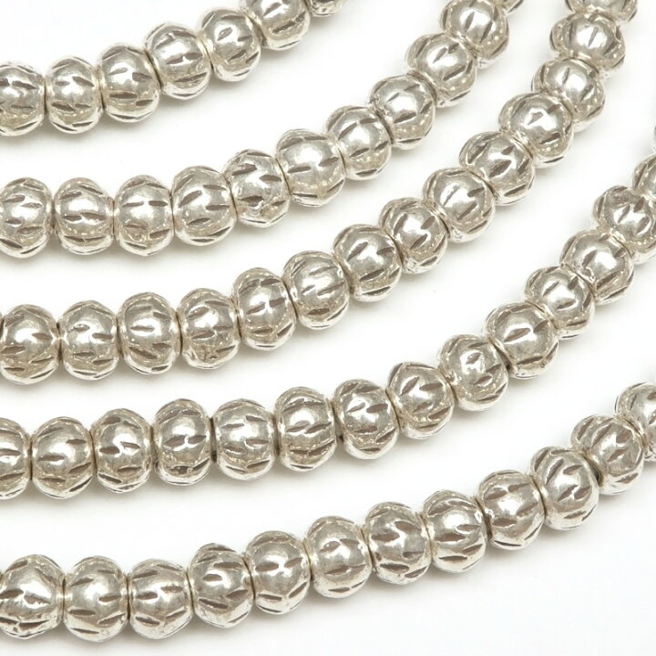 楽天市場】カレンシルバー ビーズ 4×3mm【1連販売】▽ シルバー950  