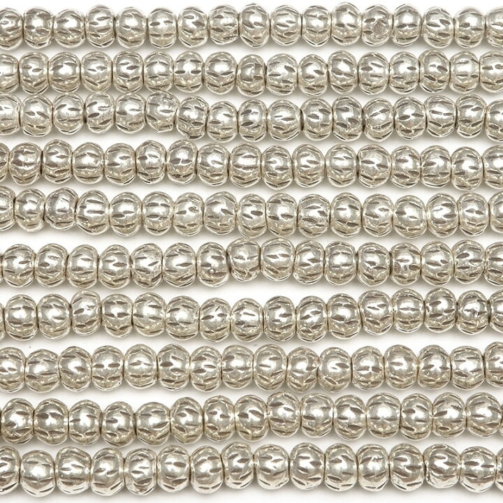 楽天市場】カレンシルバー ビーズ 4×3mm【1連販売】▽ シルバー950  