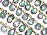 ミスティックトパーズ ペアシェイプカット 7～9mm【1連販売】▽ トパーズ レインボートパーズ Topaz 11月…