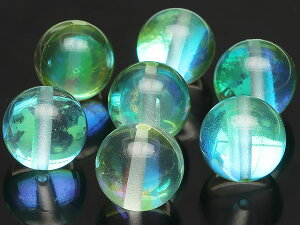 【粒販売】アクアグリーンルナフラッシュ 丸玉 12mm【8粒販売】▽ グラスビーズ ラウンド 丸ビーズ 粒売り ビーズ パワーストーン パーツ アクセサリー 素材 材料