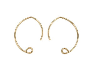 14KGF ピアスフック Vシェイプ 23mm【1ペア販売】▽ パーツ アクセサリー クラフト 金具 USA製 14Kゴールドフィルド 14金ゴールドフィルド 14K Gold Filled