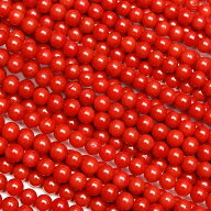 レッドコーラル（赤珊瑚） 丸玉 3mm【1連販売】▽ コーラル 珊瑚 Coral 3月の誕生石 ラウンド 丸ビーズ …