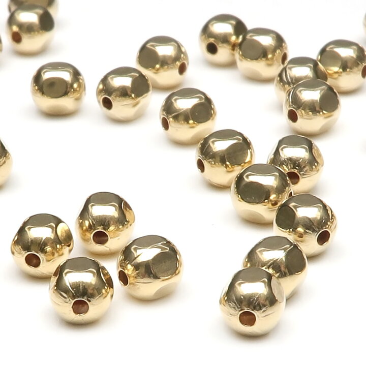 楽天市場】14KGF スクエアビーズ 4mm【3コ販売】▽ パーツ 