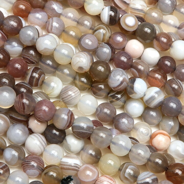 楽天市場】ボツワナアゲート 丸玉 4mm【1連販売】▽ マウンテッド 