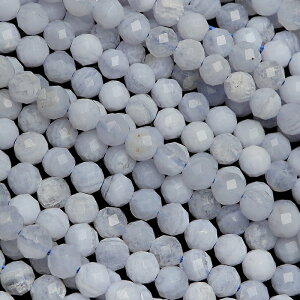 �u���[���[�X�J���Z�h�j�[ 32�ʃJ�b�g �ۋ� 4mm�m�v���~�A���J�b�g�n�y1�A�̔��z�� �u���[���[�X�A�Q�[�g �u���[���[�X���m�E ��F������ Blue lace agate ���E���h�J�b�g �A���� �V�R�� �r�[�Y 