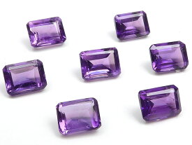 アフリカ産 アメジスト レクタングルファセットカット ルース 8×6mm【4コ販売】▽ アメシスト 紫水晶 Amethyst 2月の誕生石 裸石 粒売り 天然石 ビーズ パワーストーン パーツ アクセサリー 素材 材料