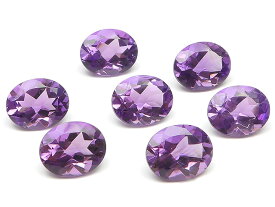 アフリカ産 アメジスト オーバルファセットカット ルース 10×8mm【3コ販売】▽ アメシスト 紫水晶 Amethyst 2月の誕生石 裸石 粒売り 天然石 ビーズ パワーストーン パーツ アクセサリー 素材 材料