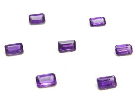 アフリカ産 アメジスト レクタングルファセットカット ルース 5×3mm【10コ販売】▽ アメシスト 紫水晶 Amethyst 2月の誕生石 裸石 粒売り 天然石 ビーズ パワーストーン パーツ アクセサリー 素材 材料