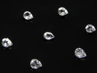 ホワイトトパーズ ペアシェイプファセットカット ルース 4×3mm【15コ販売】▽ クリアトパーズ シルバー…