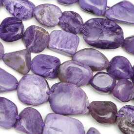 チャロアイト ナゲット 8～16mm【1連販売】▽ チャロ石 Charoite 世界三大ヒーリングストーン タンブル 連売り 天然石 ビーズ パワーストーン パーツ アクセサリー 素材 材料