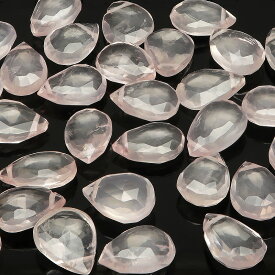 【粒販売】マダガスカル産 スターローズクォーツ ペアシェイプカット 9～10mm【4粒販売】▽ 紅水晶 バラ石英 Rose quartz 10月の誕生石 しずく 雫 粒売り 天然石 ビーズ パワーストーン パーツ アクセサリー 素材 材料