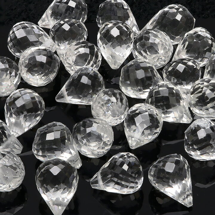 楽天市場】【粒販売】天然水晶 クリスタルクォーツ ドロップカット 10 
