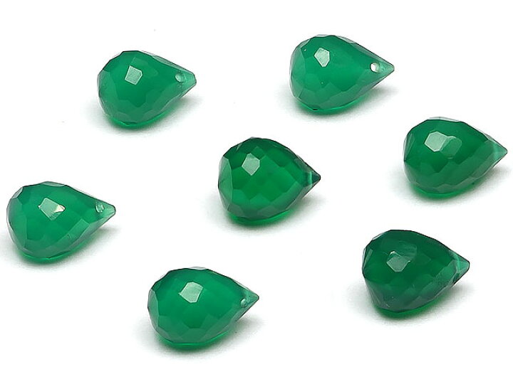 楽天市場】【粒販売】グリーンオニキス ドロップカット 7～8mm【6粒 