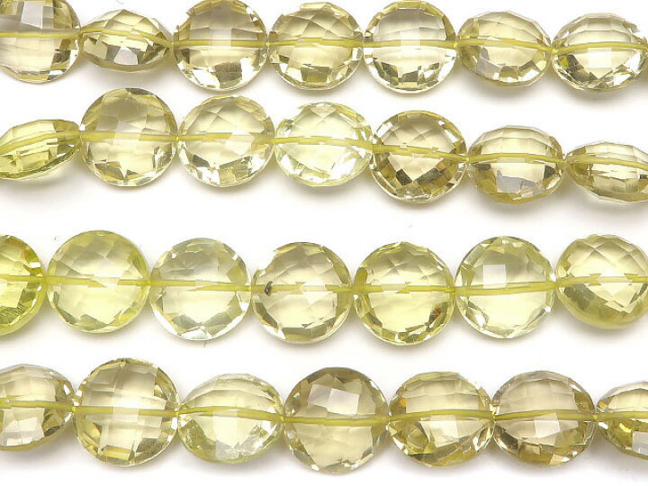 楽天市場】レモンクォーツ コインカット 9～10mm【1連販売】▽ レモン 