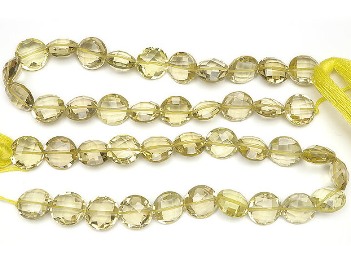 楽天市場】レモンクォーツ コインカット 9～10mm【1連販売】▽ レモン 
